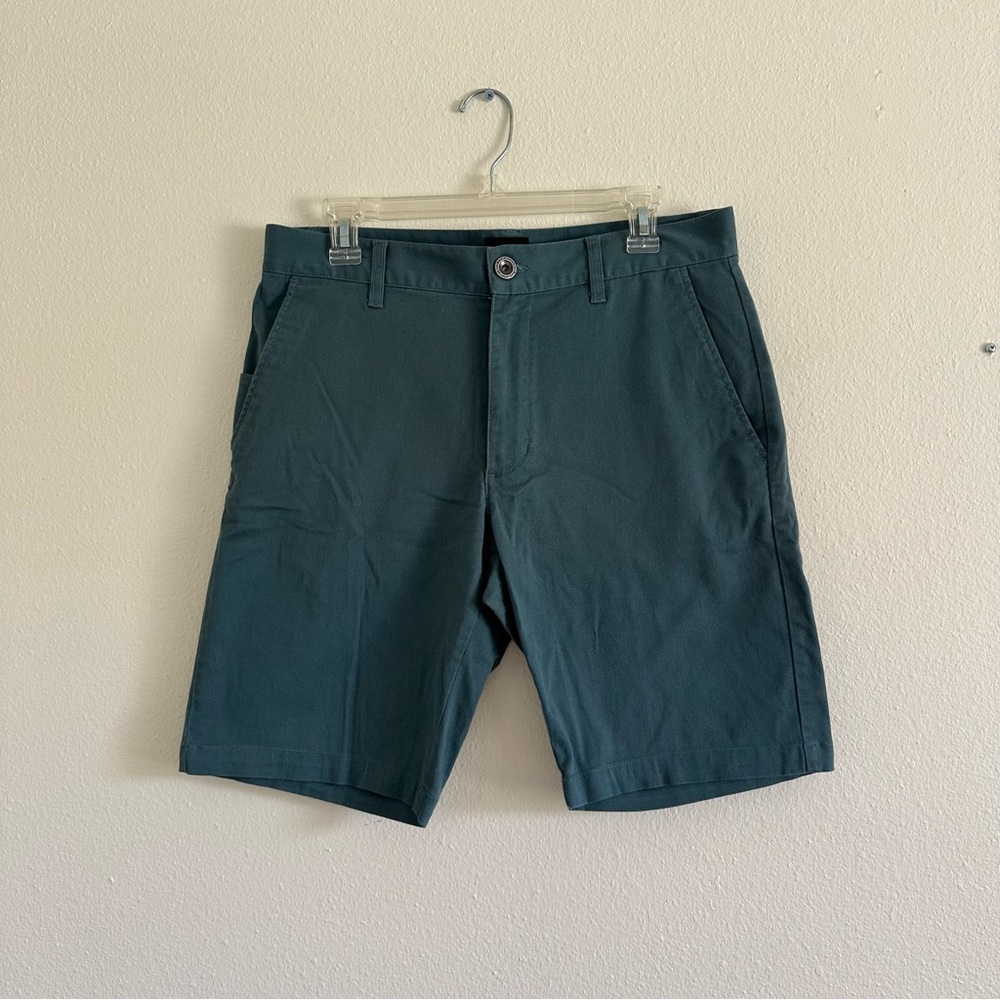 Men's RVCA Weekend Stretch Dark Teal Shorts, Size 32